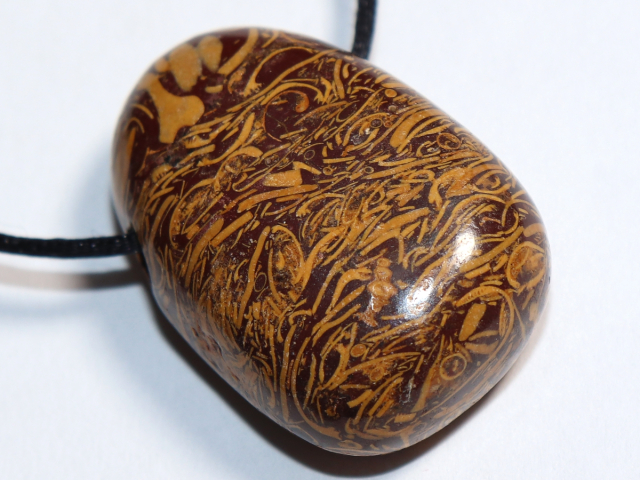 Preview: snake jasper with cord or silver 925
