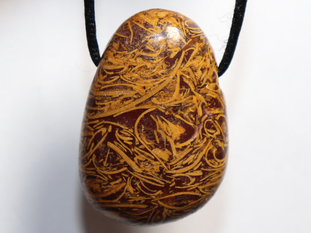 Preview: snake jasper with cord or silver 925