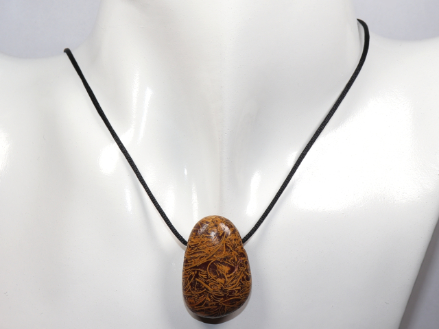 Preview: snake jasper with cord or silver 925