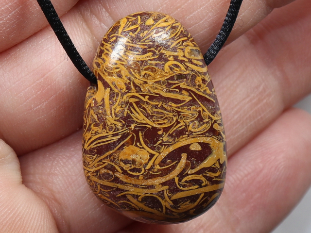 snake jasper with cord or silver 925