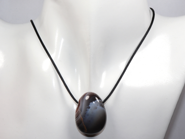 Preview: Botswana agate with cord or silver 925