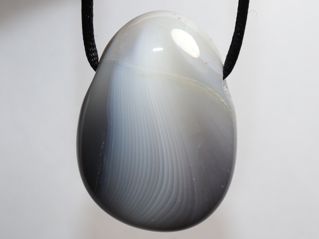 Botswana agate with cord or silver 925