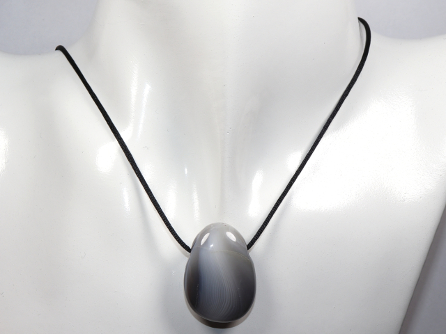 Preview: Botswana agate with cord or silver 925