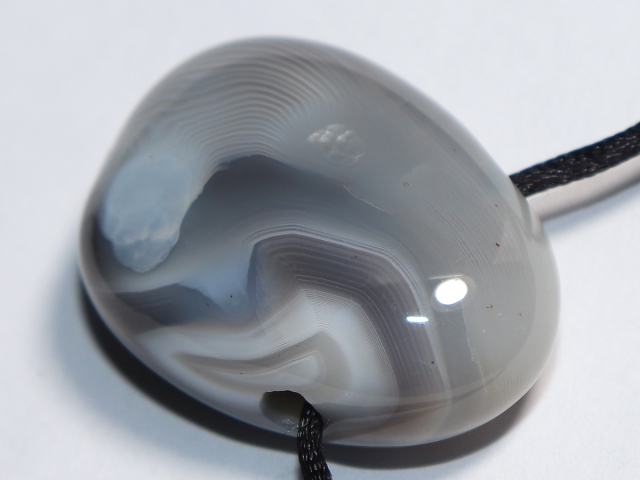 Botswana agate with cord or silver 925