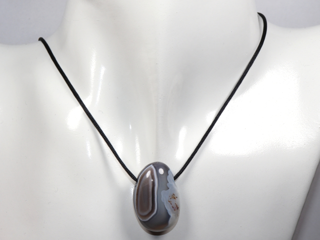 Preview: Botswana agate with cord or silver 925