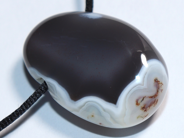 Botswana agate with cord or silver 925