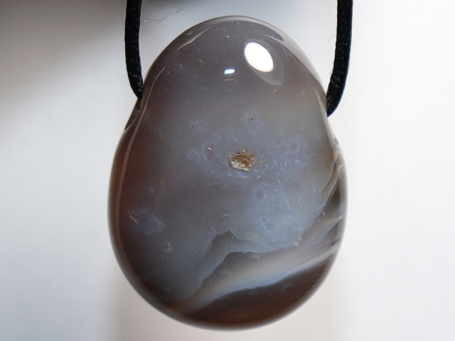 Botswana agate with cord or silver 925