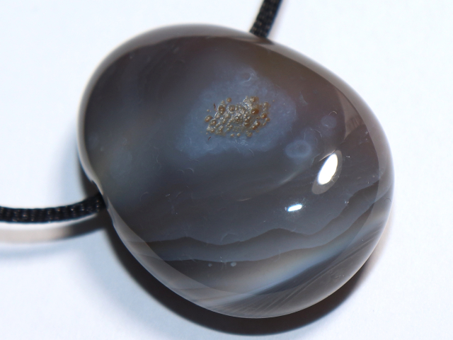 Botswana agate with cord or silver 925