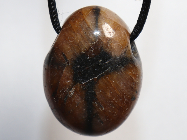 cross stone with cord or silver 925