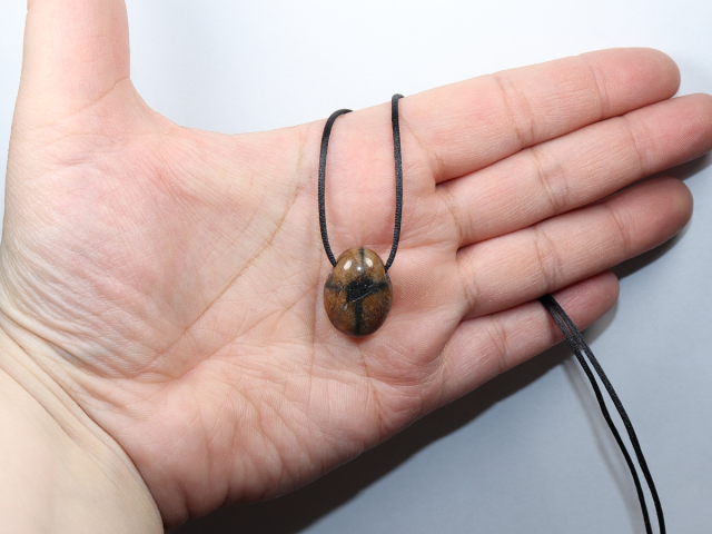 cross stone with cord or silver 925
