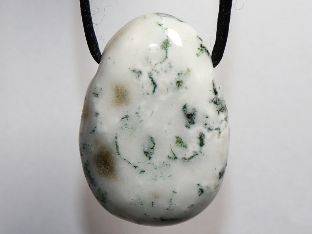 Preview: tree agate with cord or silver 925