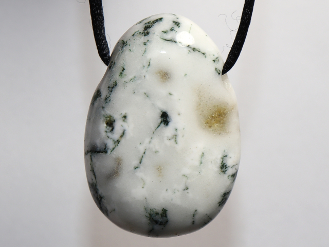 Preview: tree agate with cord or silver 925