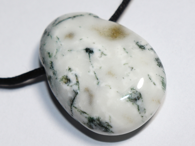 tree agate with cord or silver 925