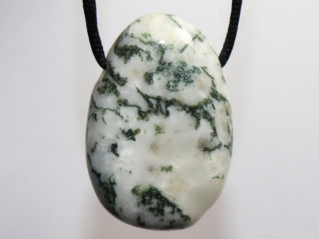 tree agate with cord or silver 925