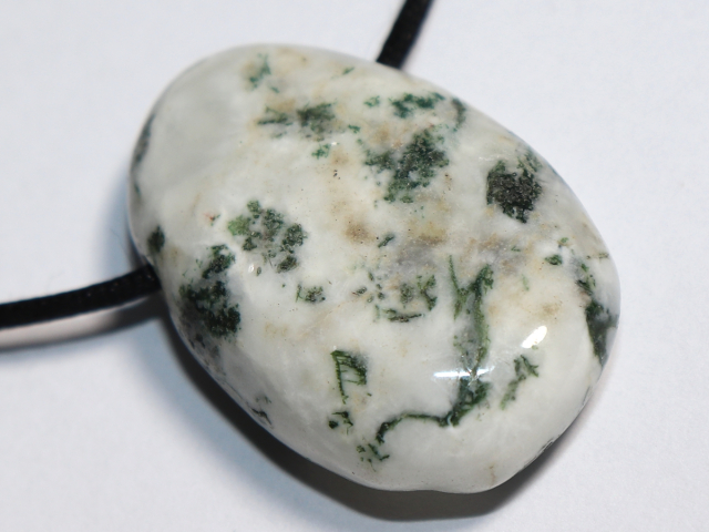 tree agate with cord or silver 925