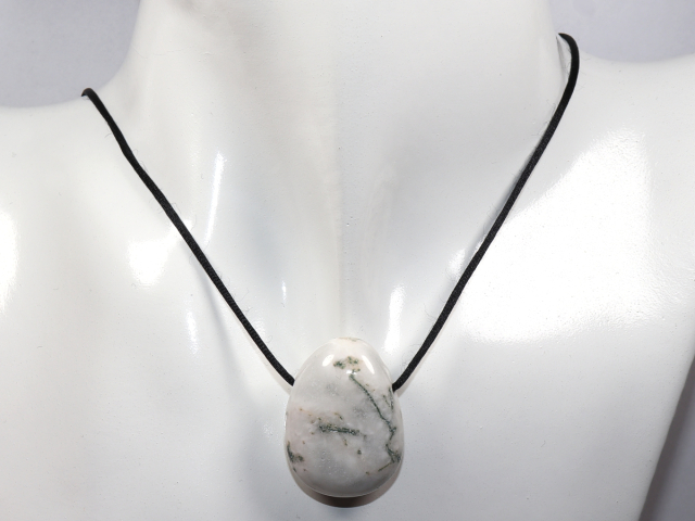 Preview: tree agate with cord or silver 925