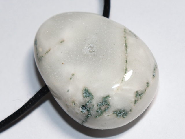 tree agate with cord or silver 925