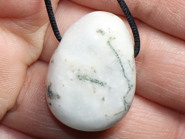 tree agate with cord or silver 925