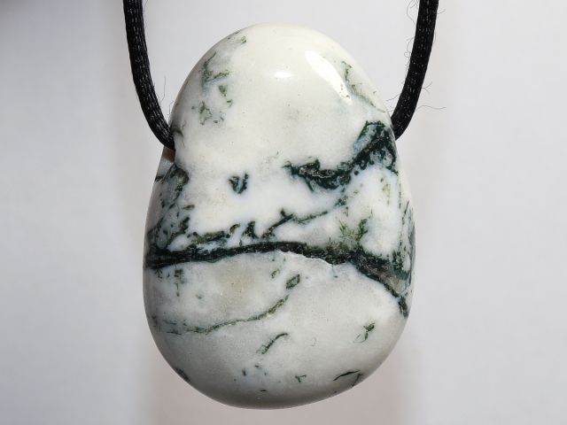 tree agate with cord or silver 925