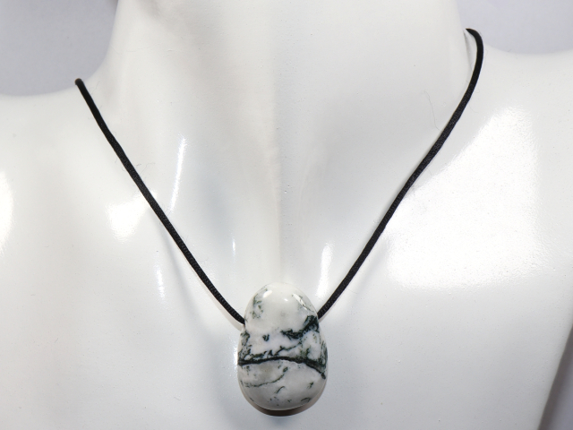 Preview: tree agate with cord or silver 925