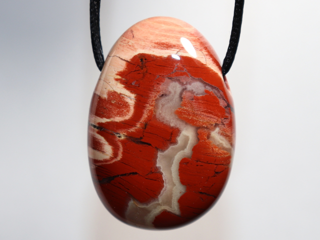 brecciated jasper with cord or silver 925