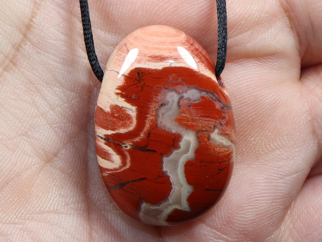 brecciated jasper with cord or silver 925