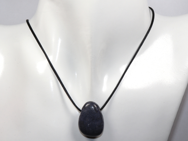 Preview: sapphire with cord or silver 925