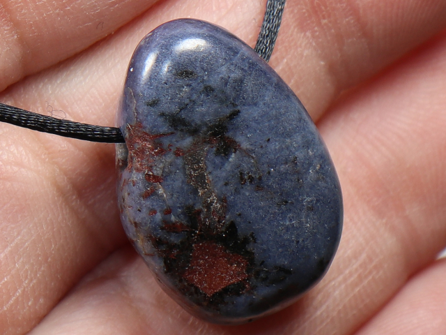 sapphire with ruby with cord or silver 925