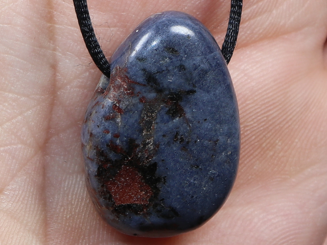 sapphire with ruby with cord or silver 925