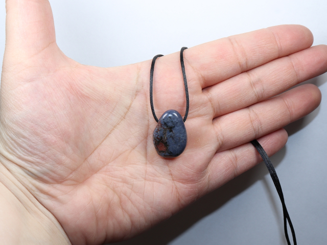 sapphire with ruby with cord or silver 925