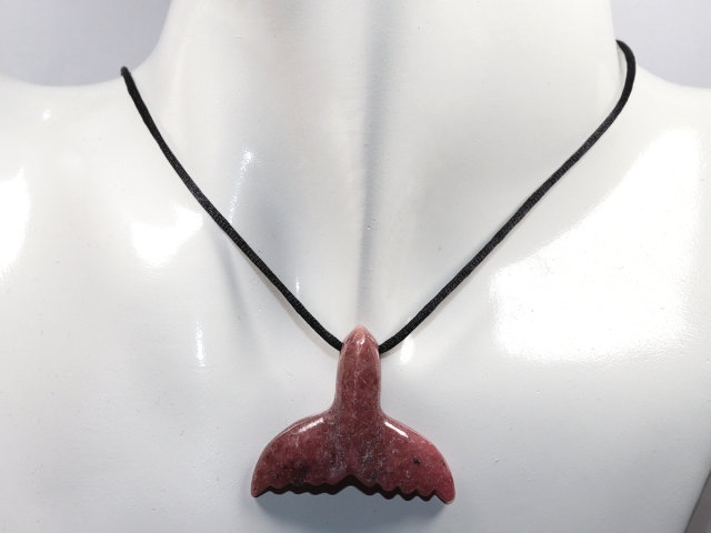 rhodonite with cord or silver 925