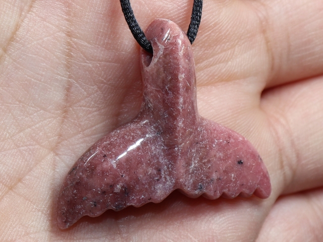 rhodonite with cord or silver 925
