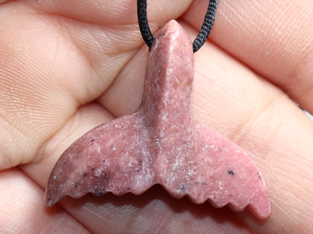 rhodonite with cord or silver 925