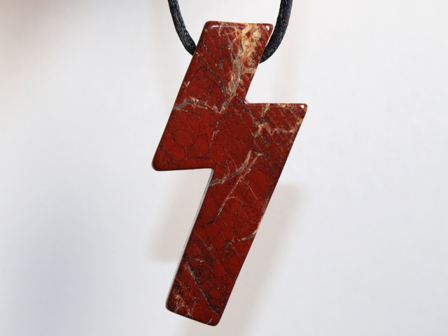 brecciated jasper with cord or silver 925