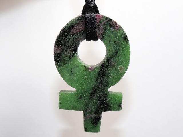 ruby in zoisite with cord