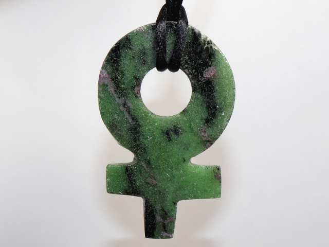 ruby in zoisite with cord
