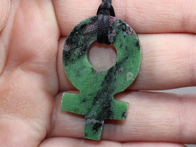 ruby in zoisite with cord