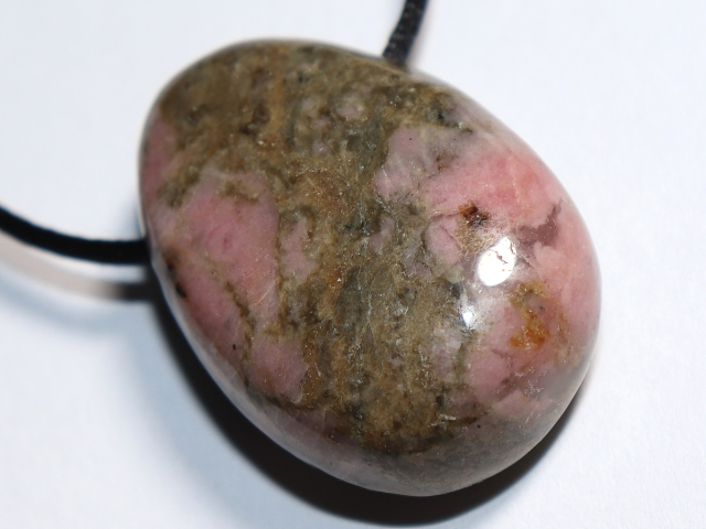 rhodonite with cord or silver 925