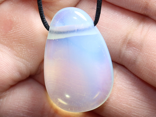 opal glass with cord or silver 925