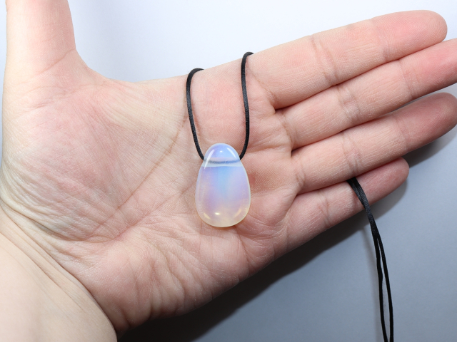 opal glass with cord or silver 925