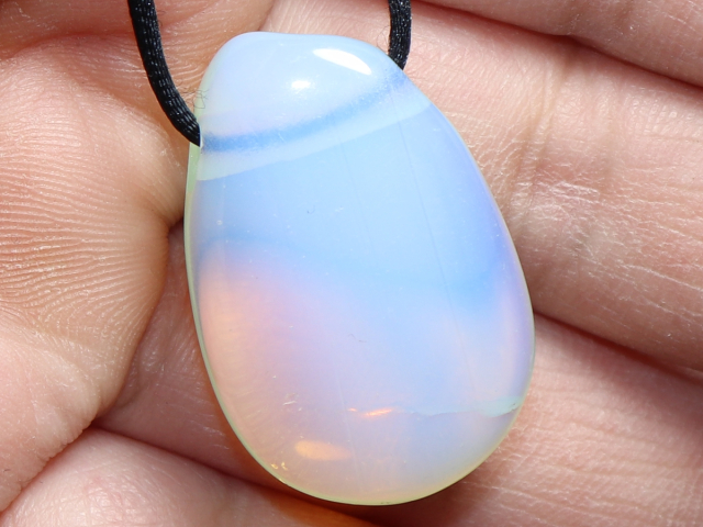 opal glass with cord or silver 925