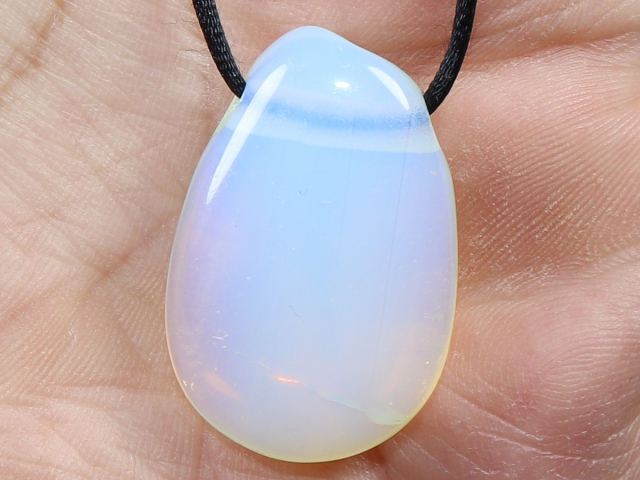 opal glass with cord or silver 925