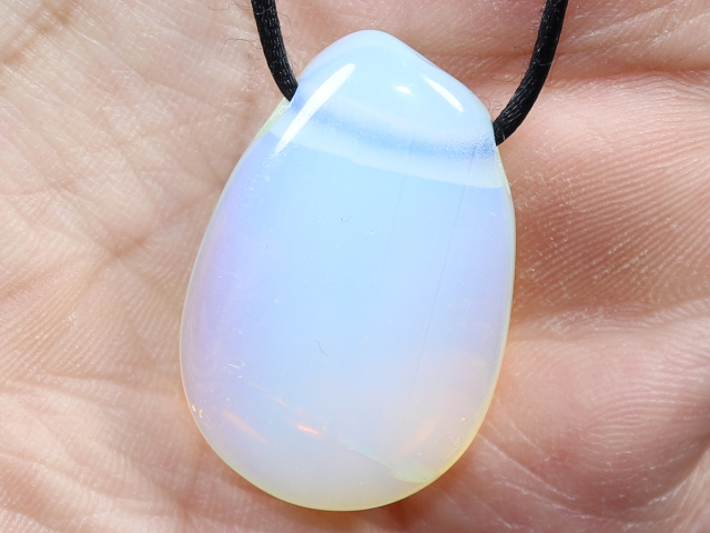 opal glass with cord or silver 925
