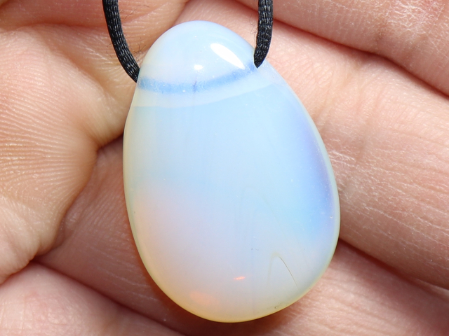 opal glass with cord or silver 925