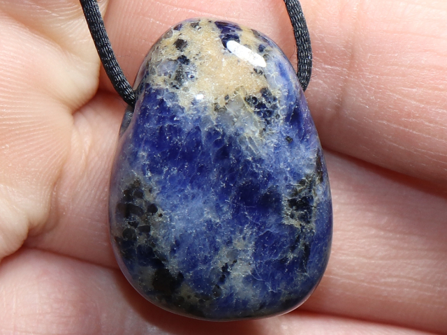 sodalite with cord or silver 925