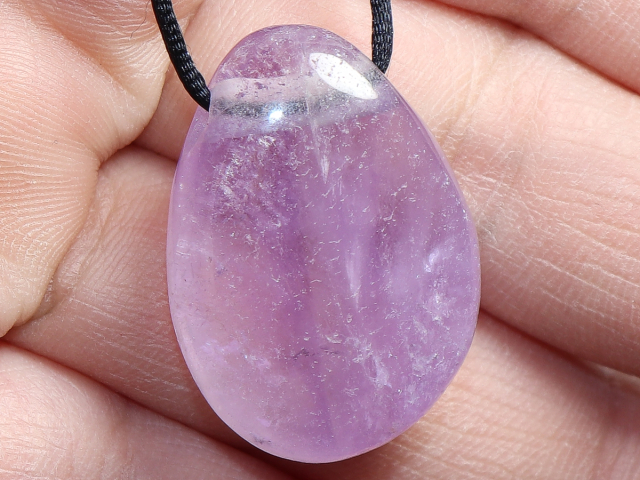 amethyst with cord or silver 925