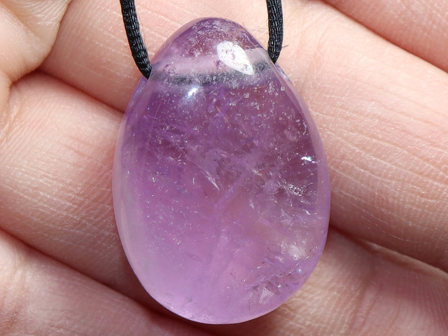 amethyst with cord or silver 925