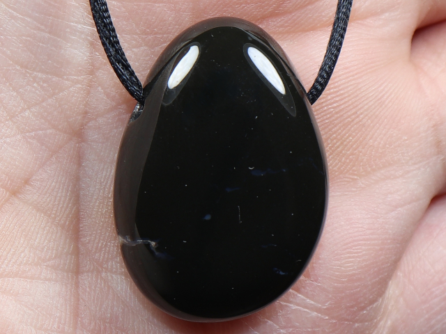onyx with cord or silver 925