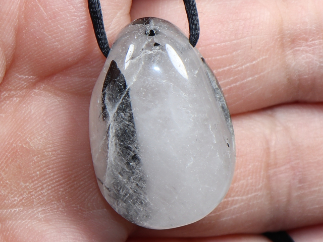 tourmaline quartz with cord or silver 925