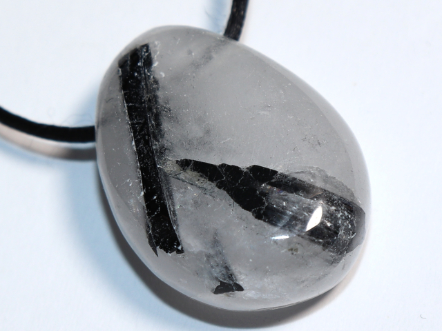 Preview: tourmaline quartz with cord or silver 925